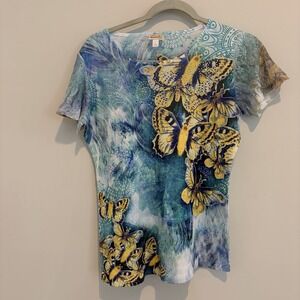 Art To Wear Short Sleeve T Shirt Butterflies Small